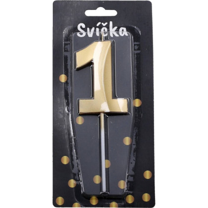 Párty svíčka číslo zlatá