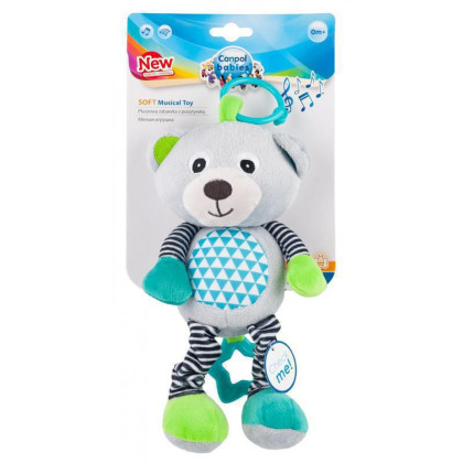 Plyšová hrací skříňka MEDVÍDCI Canpol ŠEDÝ MEDVÍDEK