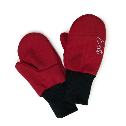 Zimní palcové rukavice softshell s beránkem Esito červená 