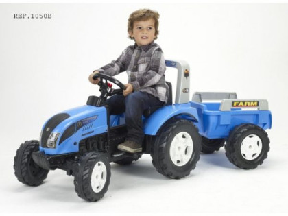 Traktor Landini šlapací s valníkem modrý Falk