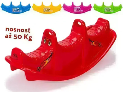 Houpačka plastová 100x37x39 cm se samolepkami nosnost 50 kg 18 m+