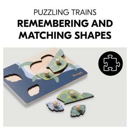 Hauck dřevěné Puzzle s úchyty Puzzle N Sort Turtle