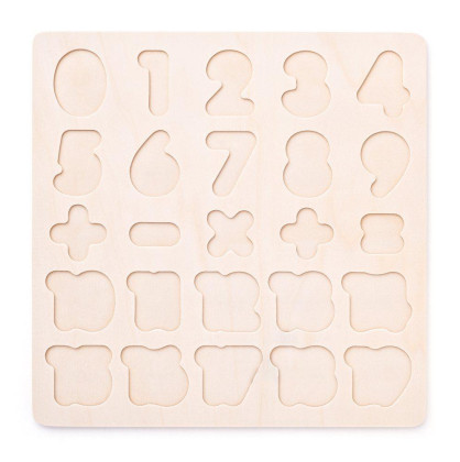 Puzzle - číslice na desce Woody