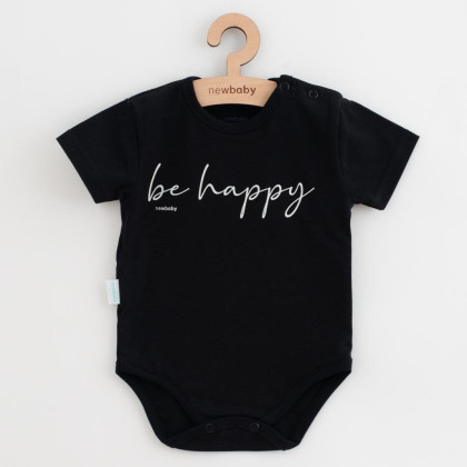 Kojenecké bavlněné body s krátkým rukávem New Baby Be Happy 