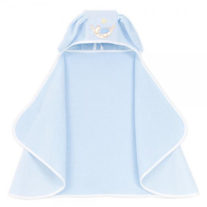 Maxi osuška pončo s kapucí Bunny 65 x 120 cm modrá