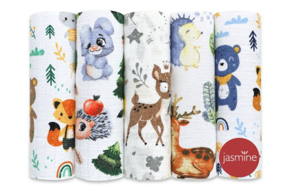 Bavlněné pleny box 70 x 80 cm 5 ks Jasmine Forest 1