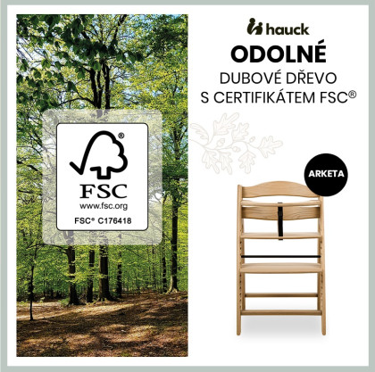 Dřevěná židle Arketa dub masiv Hauck