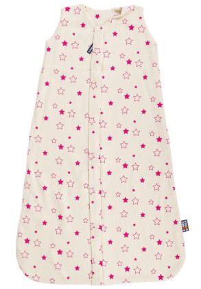 Letní spací pytel biobavlna fuchsiové hvězdičky Kaarsgaren