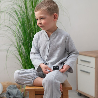 Dětská mušelínová košile Luca Dove Grey Esito