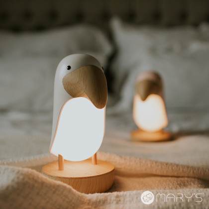 LED noční lampička a Bluetooth reproduktor 2v1 - tukan, bílá Mary's