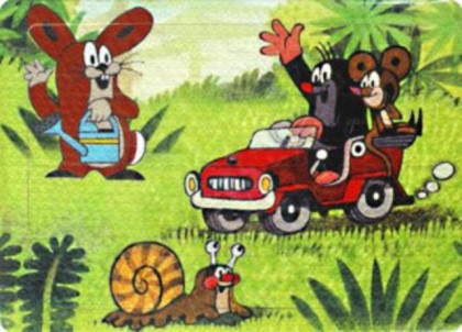 Pěnové puzzle Krtek s myškou v autíčku 24dílků