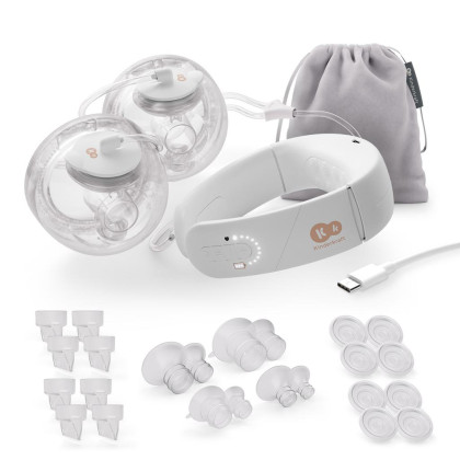 Odsávačka mateřského mléka s funkcí ohřevu krku Double Hands-free Gentleneste Kinderkraft