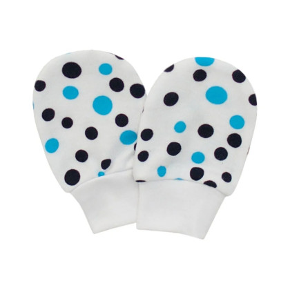 Rukavice bavlna potisk puntík tyrkysová Esito