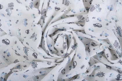 Mušelínové prostěradlo Design s gumou 60 x 120 cm BabyMatex