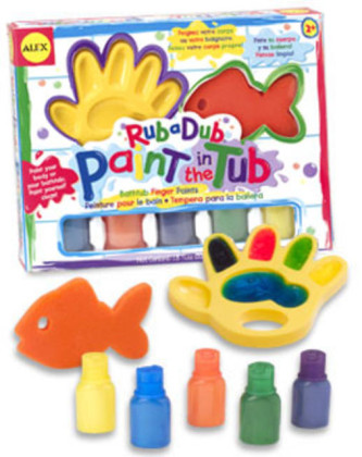 Prstové barvy do vany (na tělo i na zeď) 5 barev