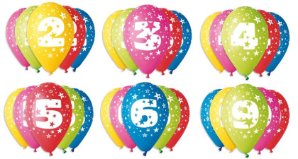 Balónky s číslem 5 ks