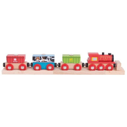 Vlak s potravinami Bigjigs Rail