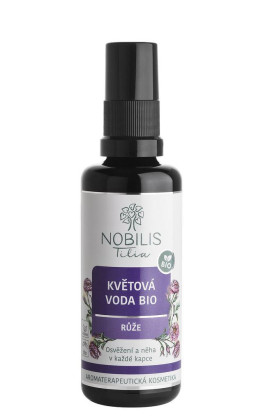 Květová voda BIO Růže 50 ml - fialové sklo Nobilis Tilia