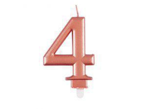 Svíčka dortová rosegold metalická