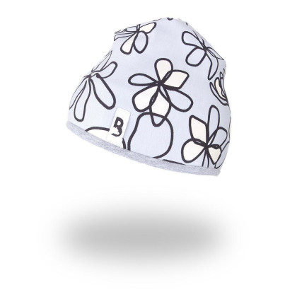 Čepice podšitá Outlast® - sv.šedá kytky/šedý melír