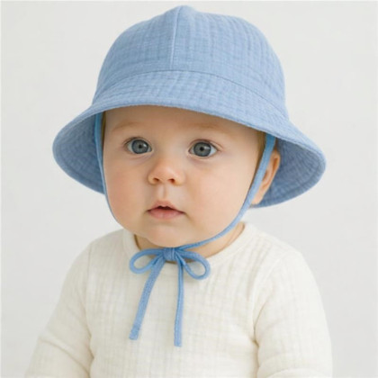 Kojenecký mušelínový klobouček jeans New Baby
