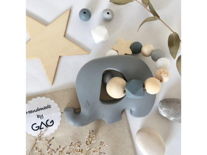 Kousátko do ručky silikonové Hryzátko slon