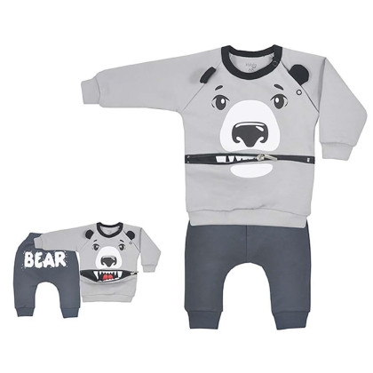 Kojenecké tepláčky a mikinka Koala Surprise šedá 