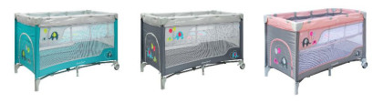 Dětská cestovní postýlka se závěsným lůžkem Sloni Baby Mix
