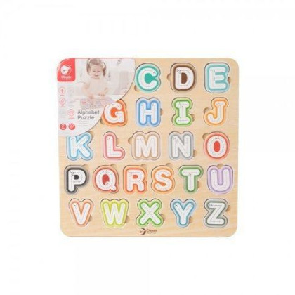Vkládačka/Puzzle deskové obrysové abeceda dřevo 30 x 30 cm