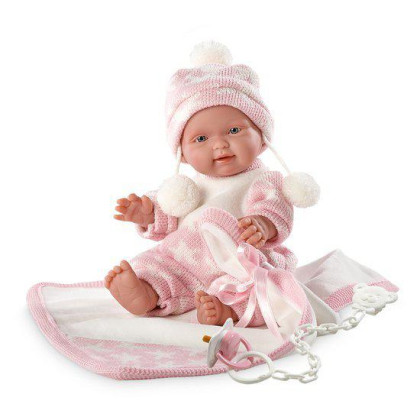 Panenka - New Born holčička v růžovo-bílém oblečku 26 cm