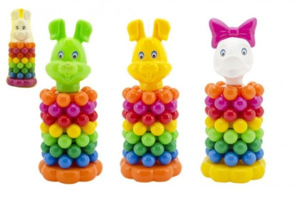 Skládanka pyramida s kroužky plast 26 cm