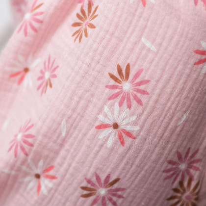 Dívčí mušelínové šaty Flower pink Esito