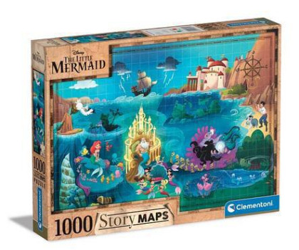 Puzzle 1000 dílků Disney Mapa - Malá mořská víla