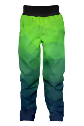 Softshellové kalhoty dětské Mozaika zelená Wamu