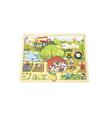 Dřevěné puzzle 48 dílků Viga - farma