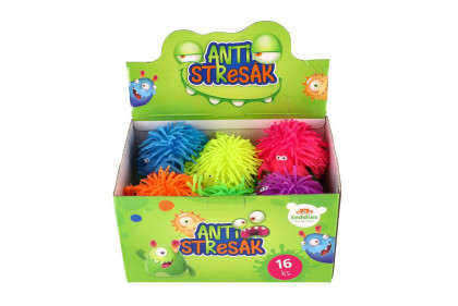 Míček pavouk antistresový mačkací silikon 10 cm na baterie se světlem