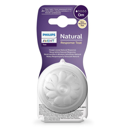 Savička Natural Response Philips Avent 1 první průtok 0 m, 2 ks