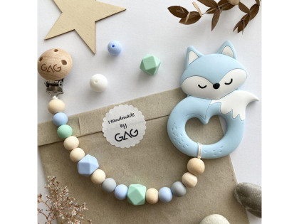 Kousátko na klipu silikonové Hryzátko lišák