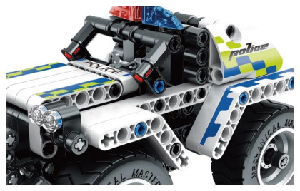 Stavebnice policejní auto na zpětné natažení 199 dílků iM.Master