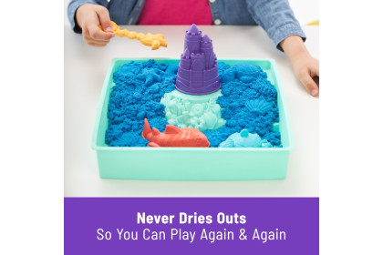 Krabice tekutého písku s podložkou modrá Kinetic Sand