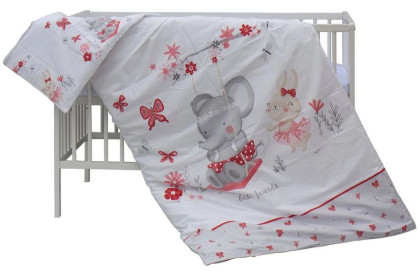 Dětská postýlka bílá s kompletní výbavou 120 x 60 cm Soly Scarlett