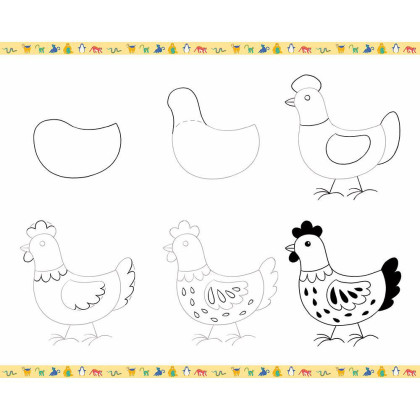 Kreativní sada Kreslení krok za krokem Zvířata Janod Step by step