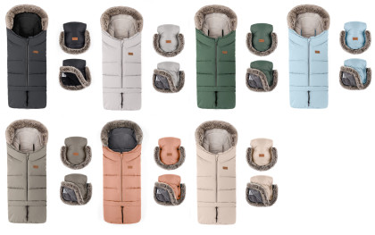 Set zimní fusak Arctic 4v1 + rukavice na kočárek Furry Petite & Mars