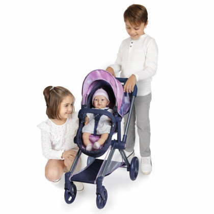 Skládací kočárek pro panenky 3 v 1 s taškou Magic Bubble 2024 - 73 cm DeCuevas