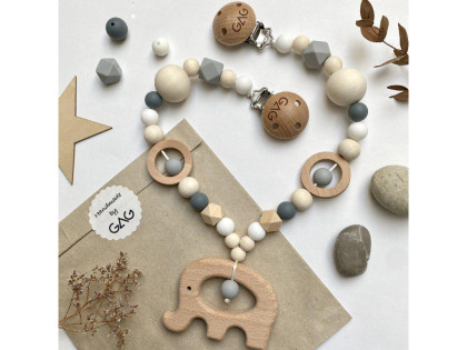 Řetízek na kočárek s jedním zvířátkem Bavič vozu slon