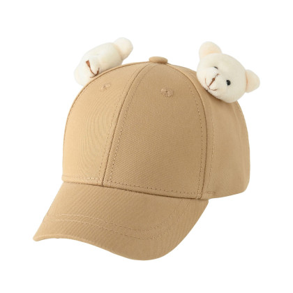 Letní kšiltovka bavlněná jednobarevná s medvídkem 48 -50 cm Besnazzy