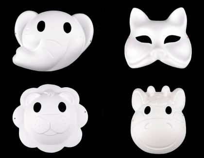 Karnevalová maska - škraboška k domalování zvířátka