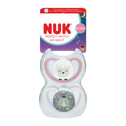 Dudlík Perfect Match Air Night 6-18 m 2 ks v boxu Nuk
