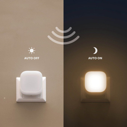 Socket noční světlo do zásuvky se senzorem soumraku Zazu