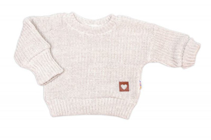Rostoucí oversize pletený svetřík pro miminko sv. béžový Baby Nellys